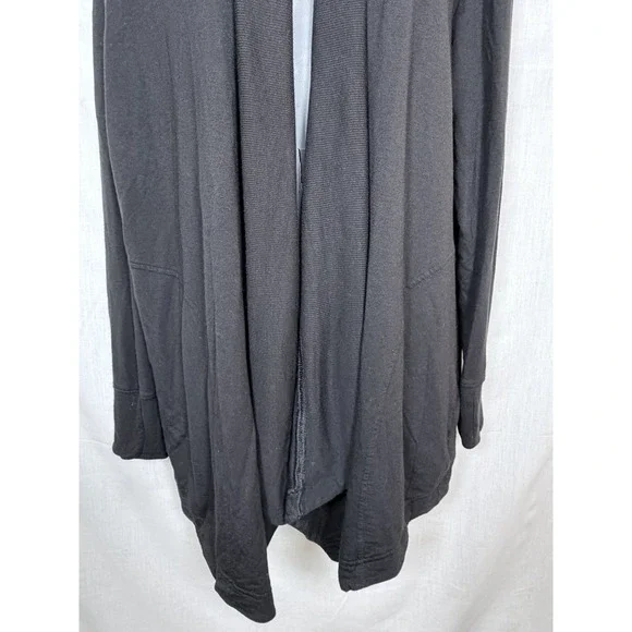 ATHLETA Size L Black Women Pranayama Wrap Open Front Stretch Soft Knit Cardigan - Picture 4 of 15